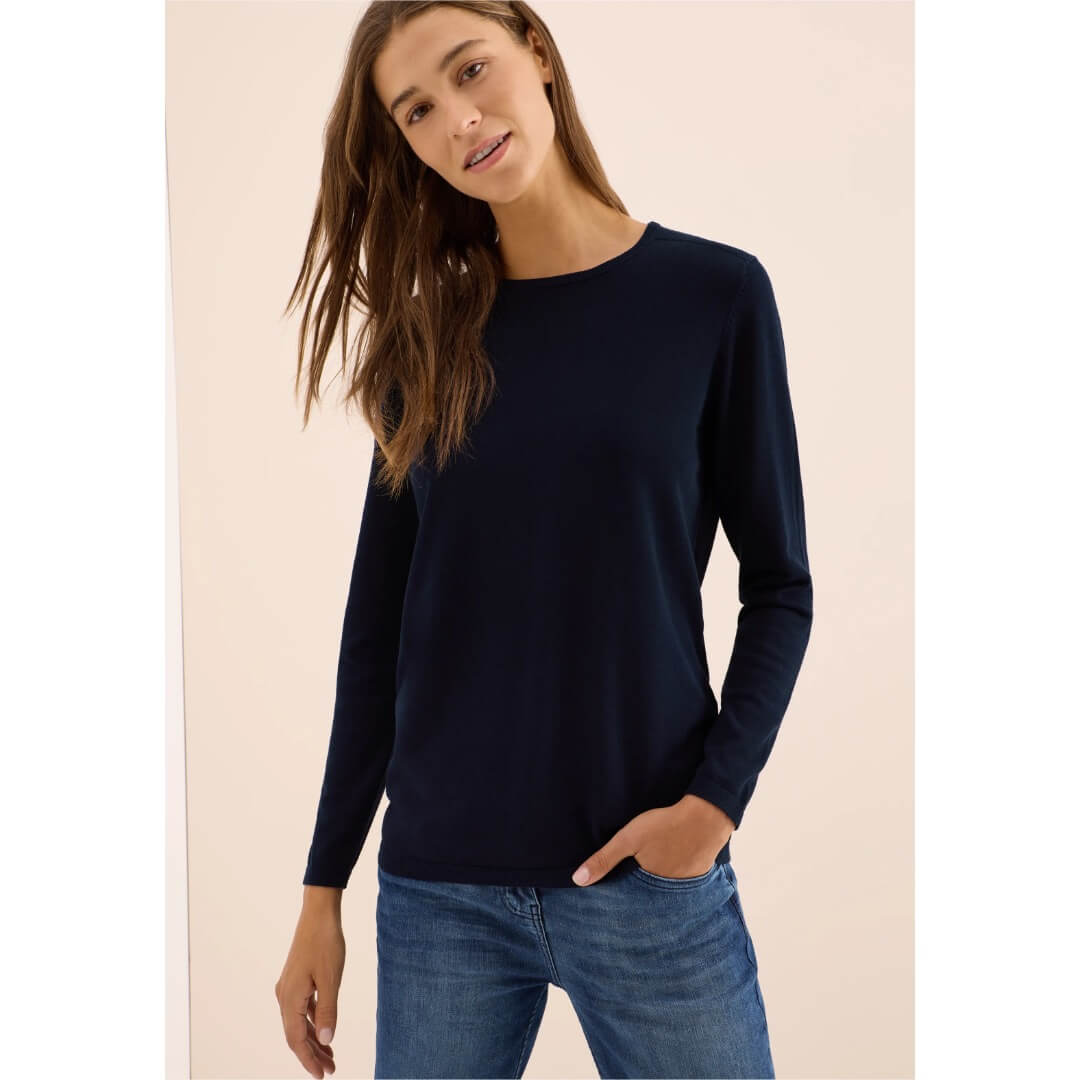 Cecil neule o-aukkoinen, tummansininen - Moment.fi