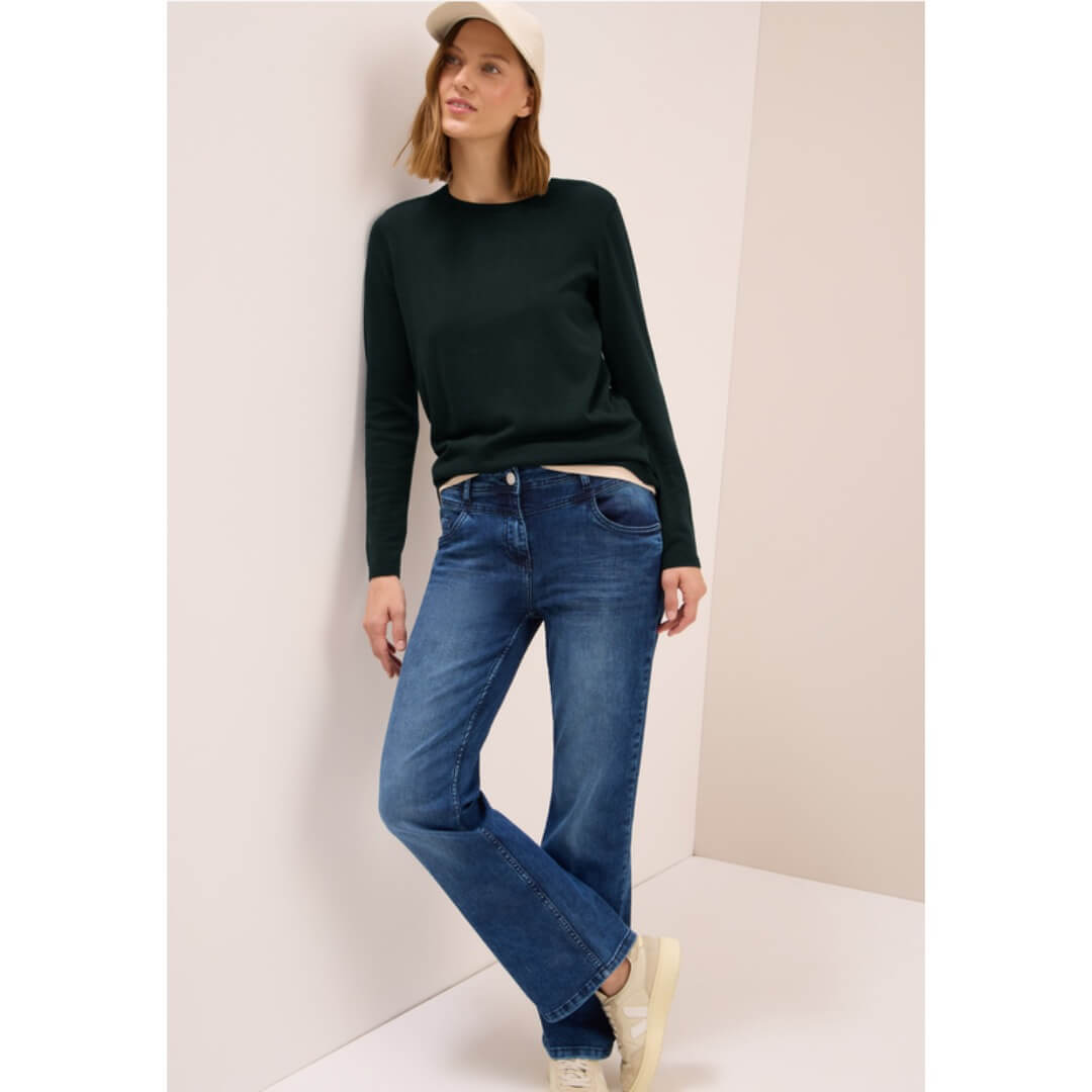 Cecil neule o-aukkoinen, tummanvihreä - Moment.fi