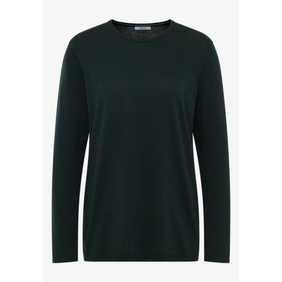 Cecil neule o-aukkoinen, tummanvihreä - Moment.fi