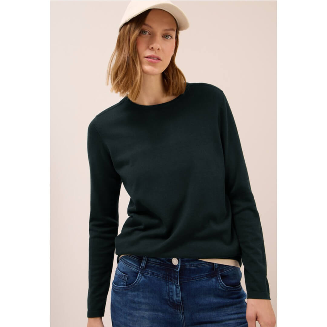 Cecil neule o-aukkoinen, tummanvihreä - Moment.fi