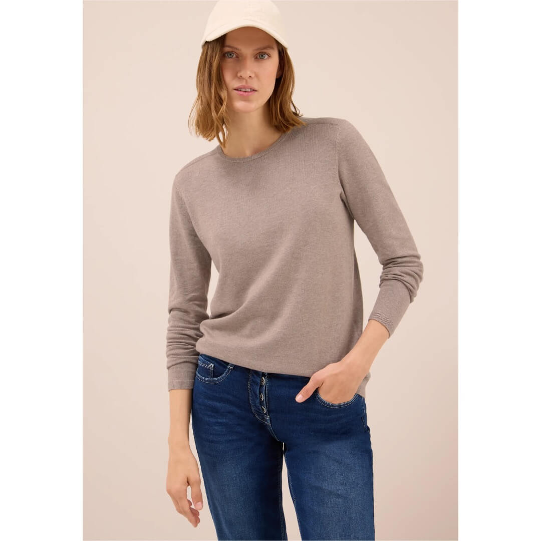 Cecil neule o-aukkoinen, beige - Moment.fi