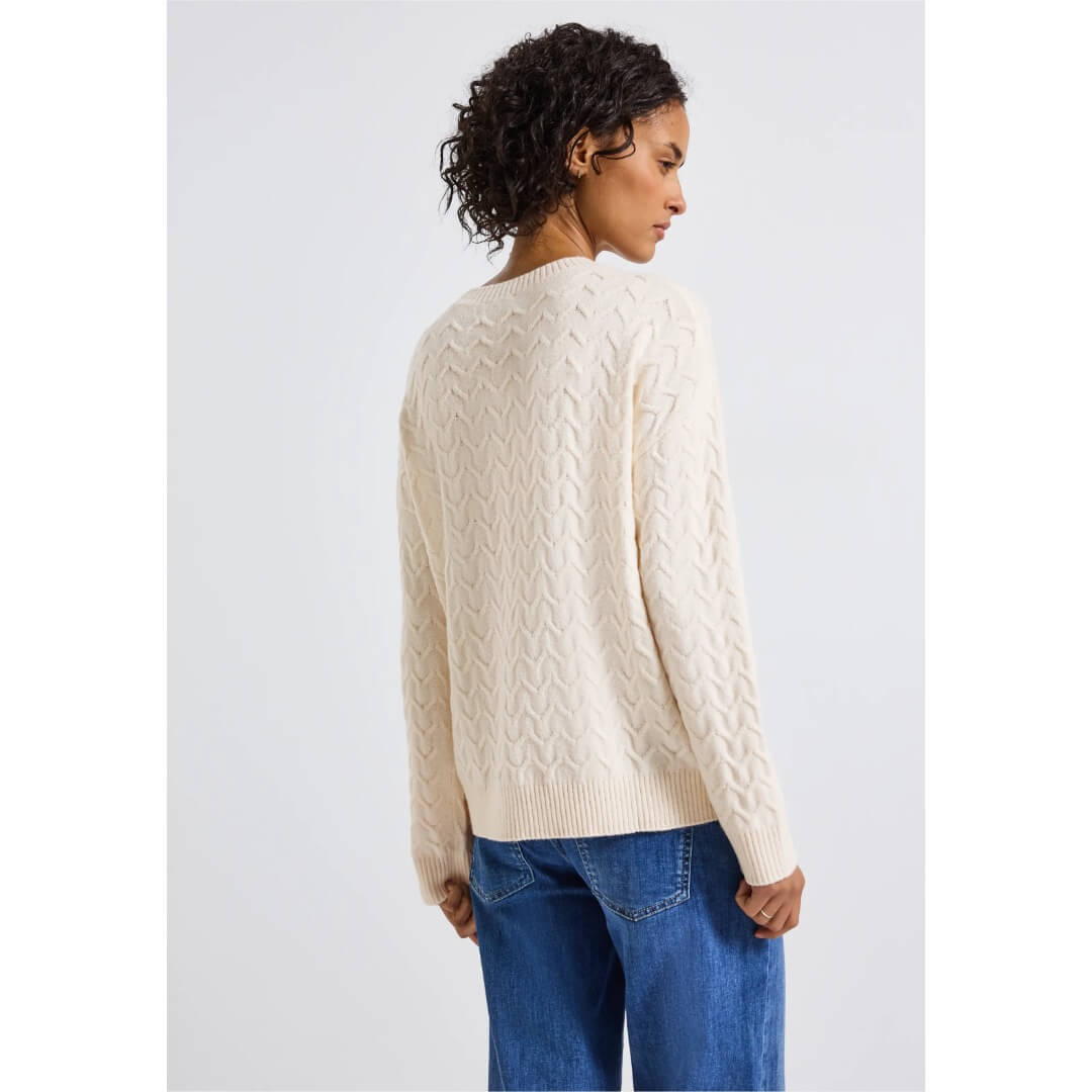 Street One neule struktuuri, luonnonvalkoinen - Moment.fi