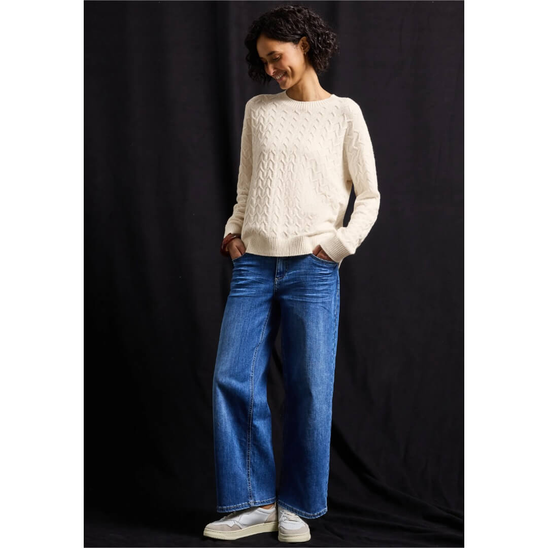 Street One neule struktuuri, luonnonvalkoinen - Moment.fi