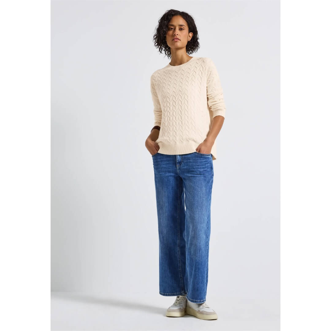 Street One neule struktuuri, luonnonvalkoinen - Moment.fi