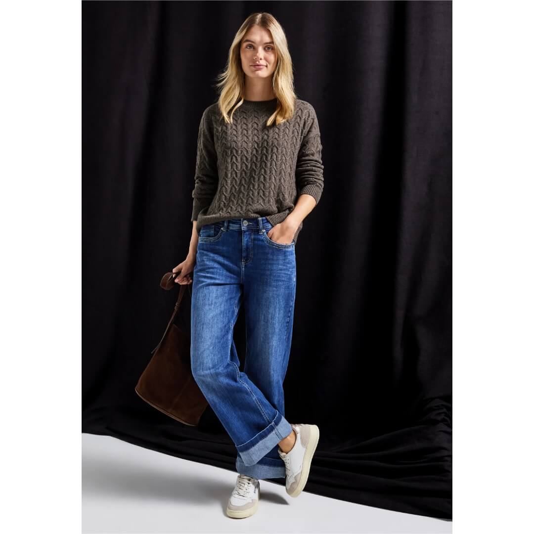 Street One neule struktuuri, ruskea - Moment.fi