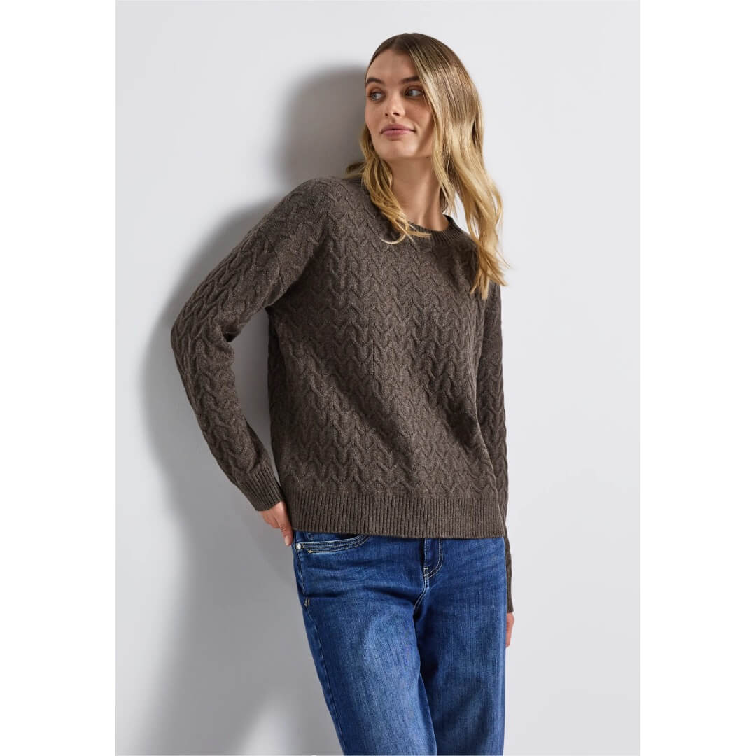 Street One neule struktuuri, ruskea - Moment.fi