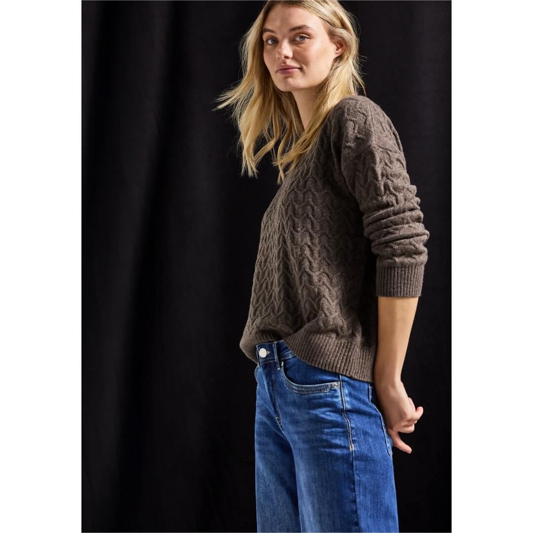 Street One neule struktuuri, ruskea - Moment.fi