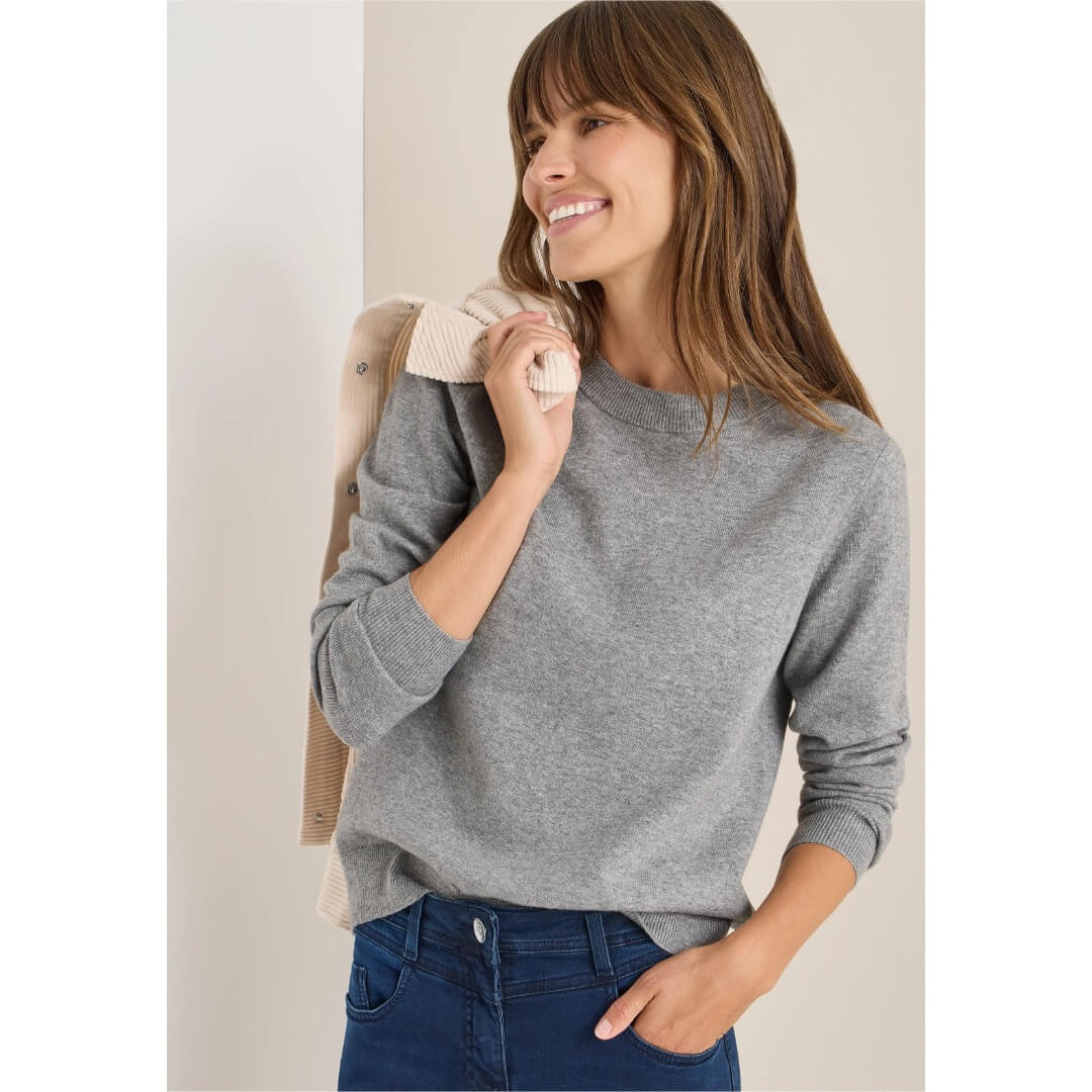 Cecil neule meleerattu, vaaleanharmaa - Moment.fi