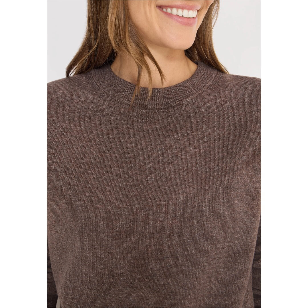 Cecil neule meleerattu, ruskea - Moment.fi