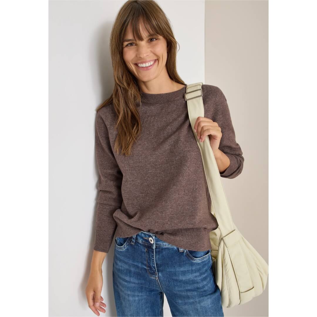 Cecil neule meleerattu, ruskea - Moment.fi