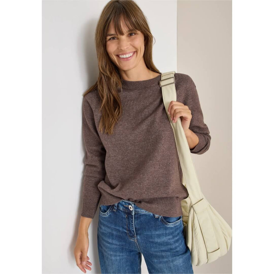 Cecil neule meleerattu, ruskea - Moment.fi