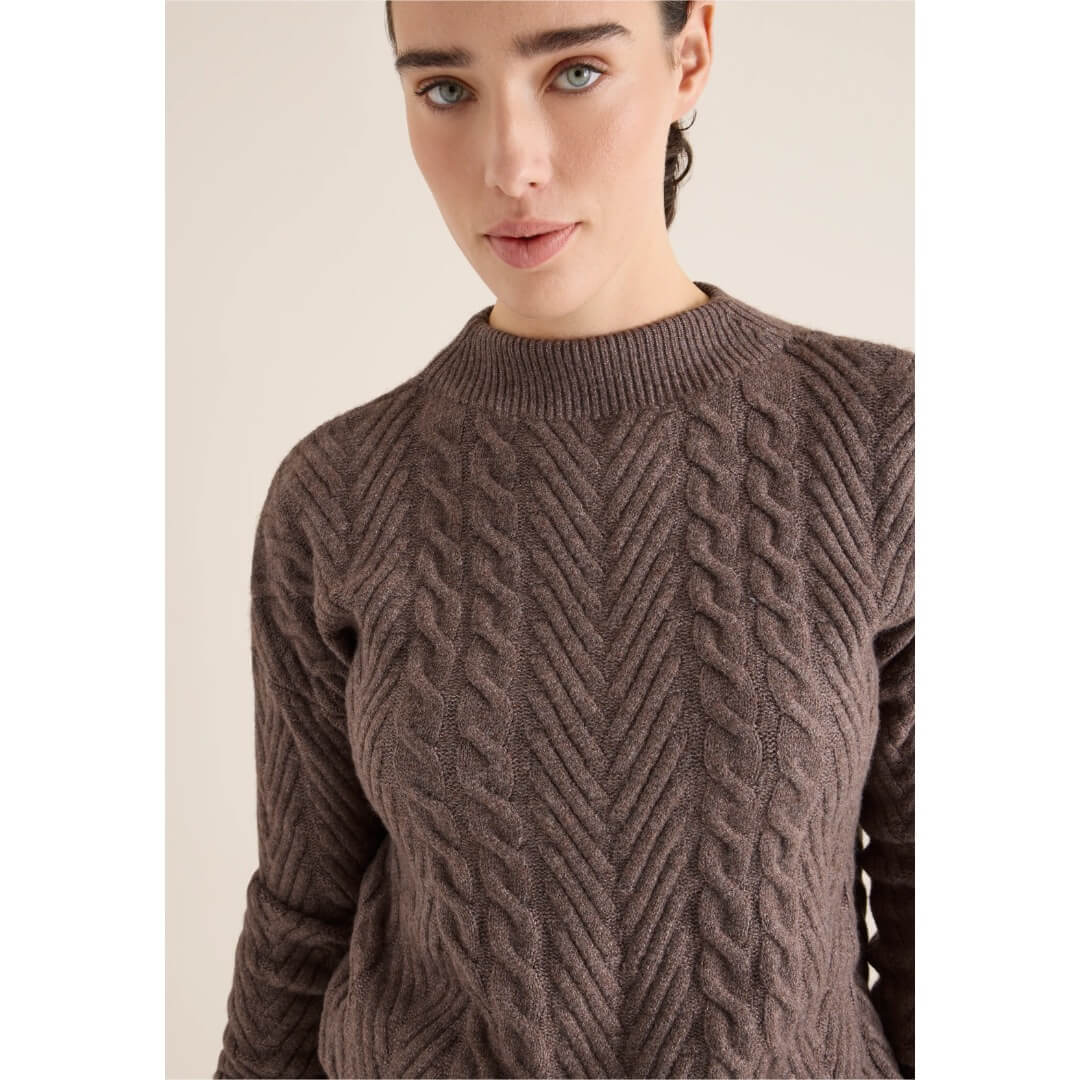 Cecil neule kaapeli, ruskea - Moment.fi