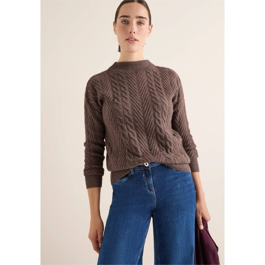 Cecil neule kaapeli, ruskea - Moment.fi