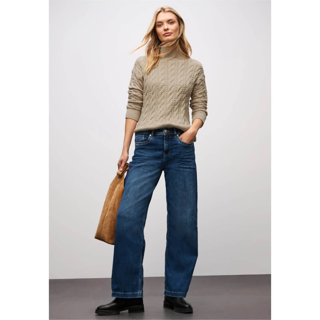 Street One kaapelineule, beige