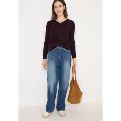 Cecil neule v-aukkoinen, tummaluumu