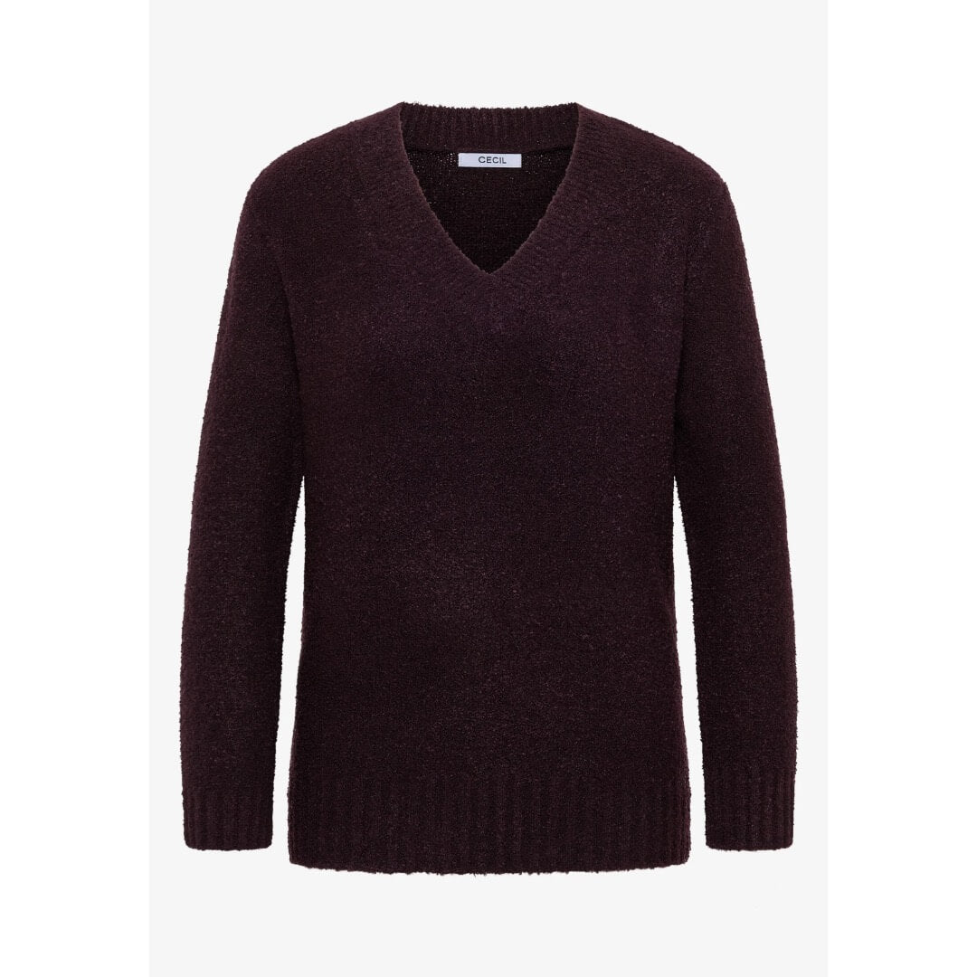 Cecil neule v-aukkoinen, tummaluumu