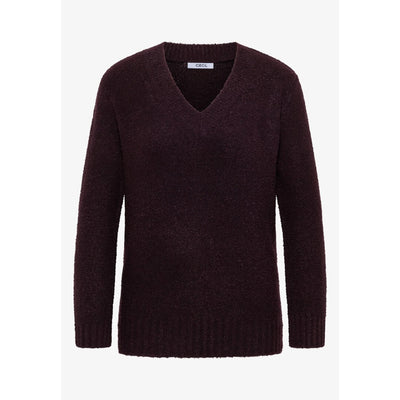 Cecil neule v-aukkoinen, tummaluumu