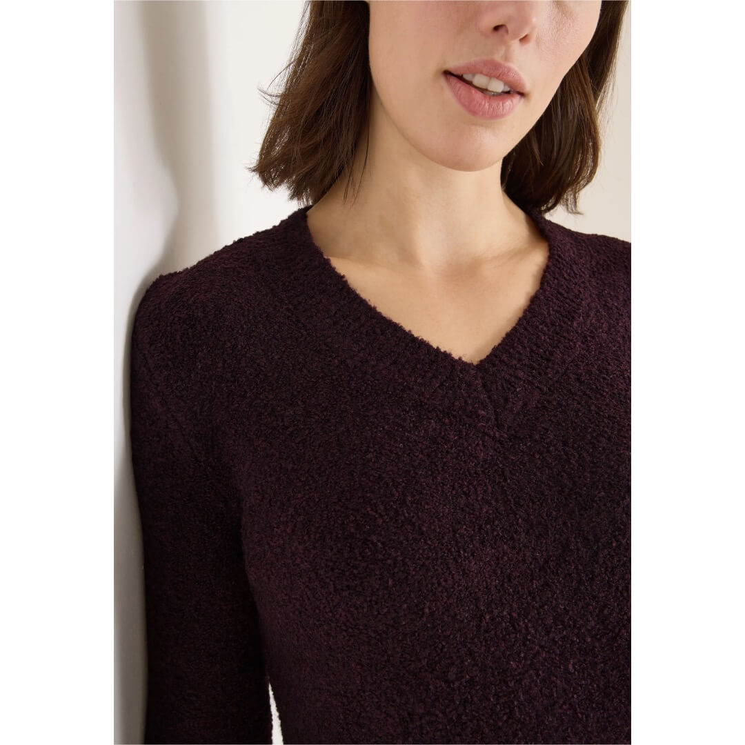 Cecil neule v-aukkoinen, tummaluumu