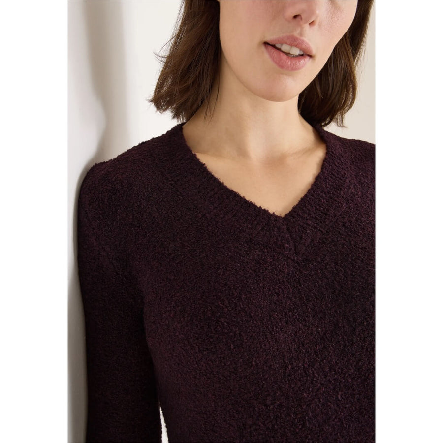 Cecil neule v-aukkoinen, tummaluumu