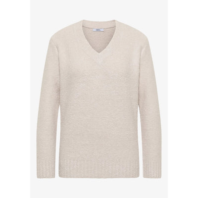 Cecil neule v-aukkoinen, luonnonvalkoinen