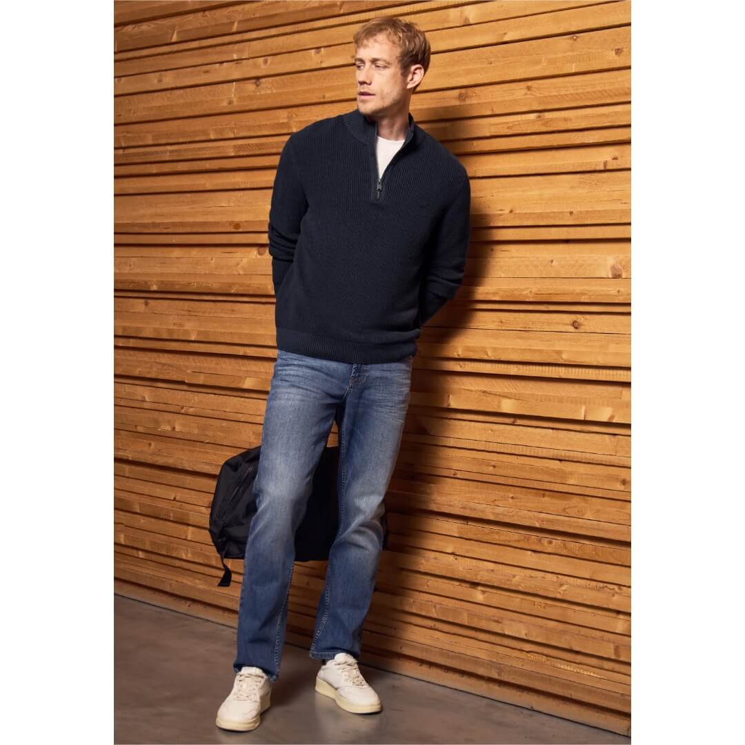 Street One neule 1/2 kaulus, tummansininen - Moment.fi