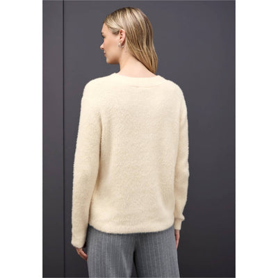 Street One neule v-aukkoinen, luonnonvalkoinen