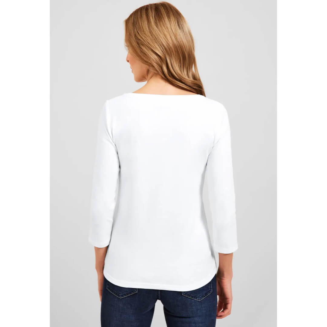 Cecil trikoopaita 3/4, valkoinen - Moment.fi