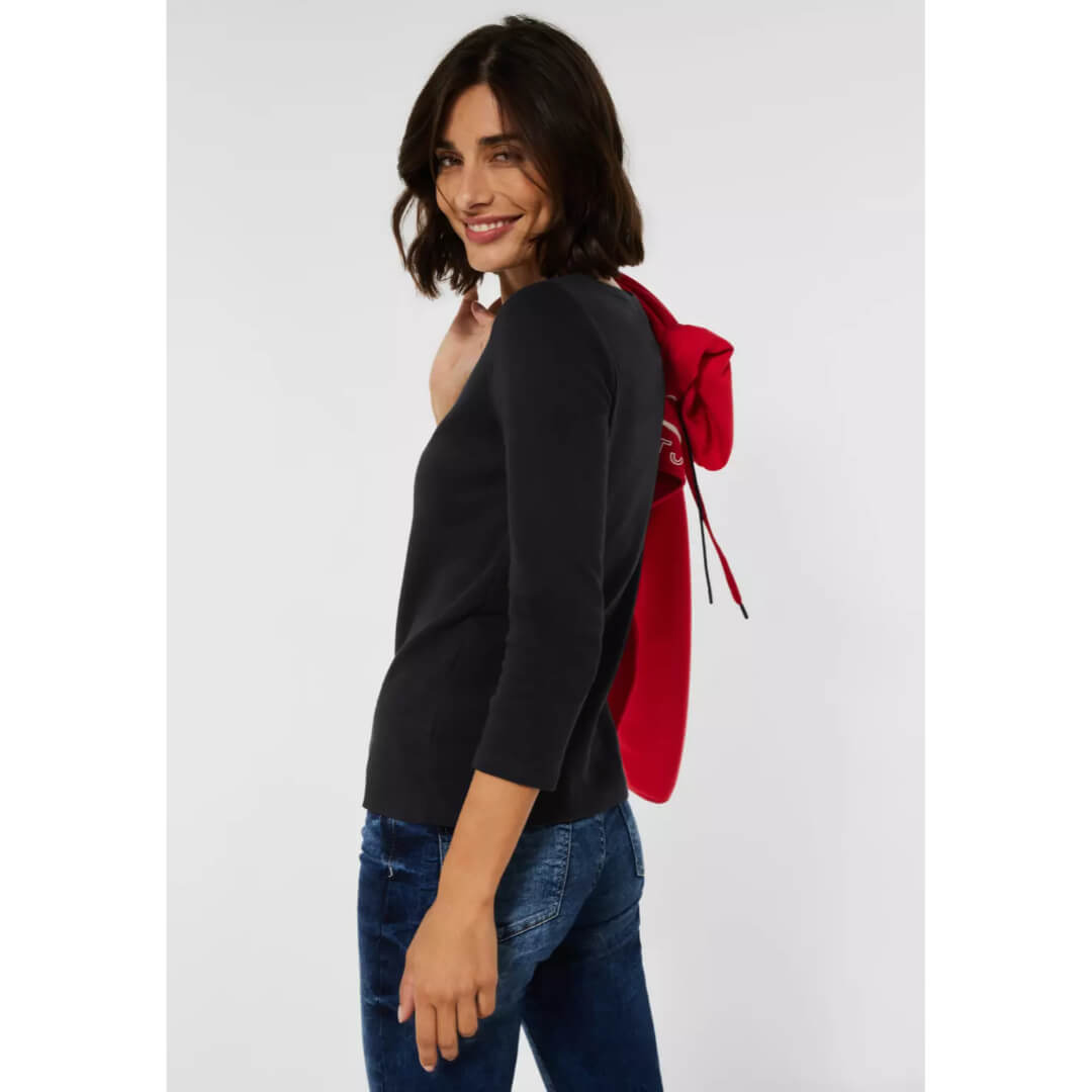 Cecil trikoopaita 3/4, musta - Moment.fi