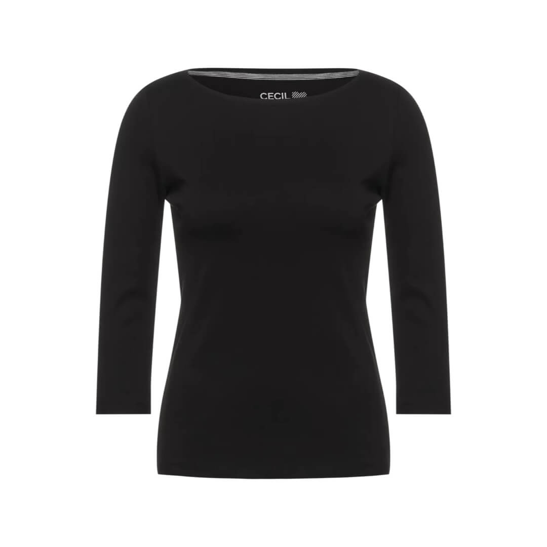 Cecil trikoopaita 3/4, musta - Moment.fi