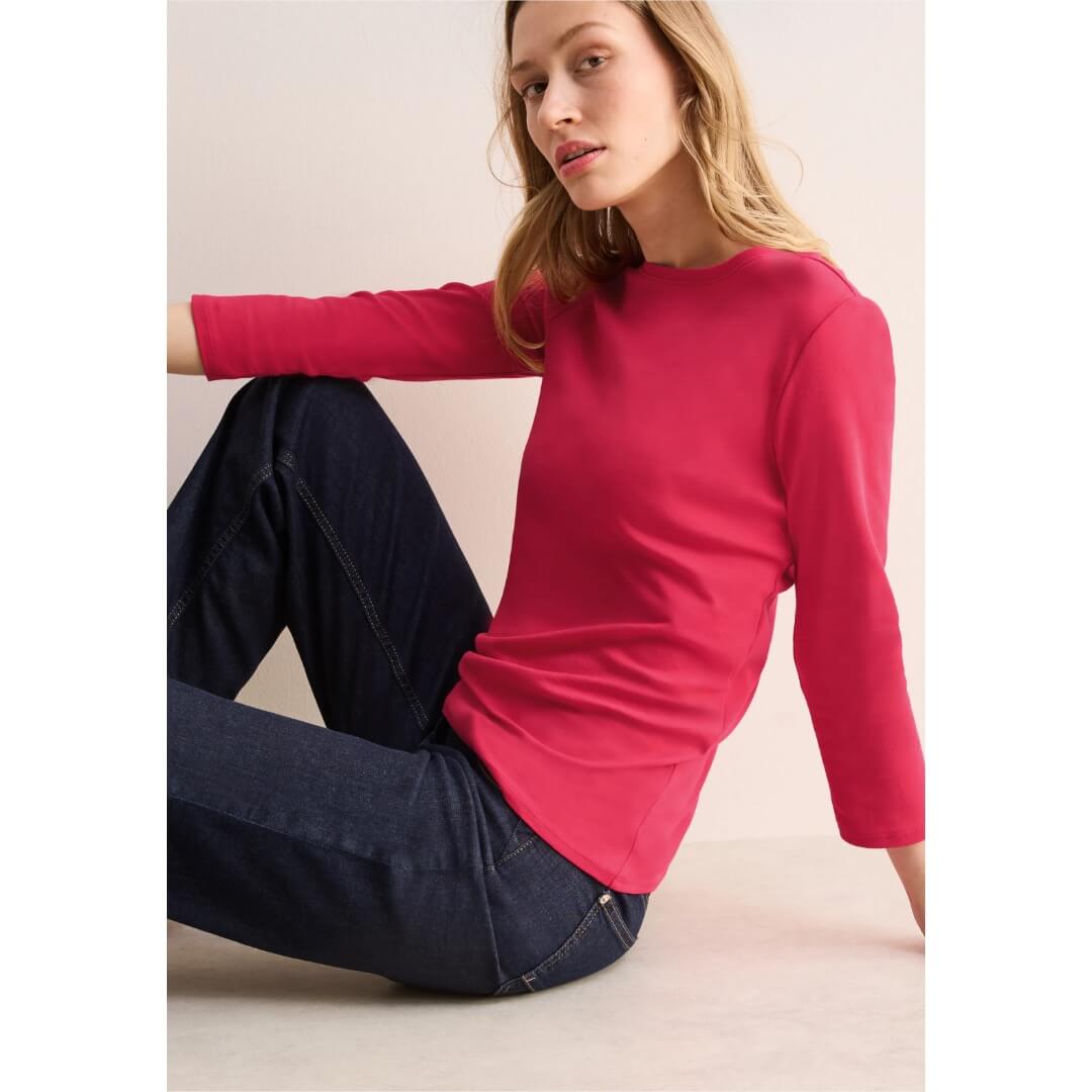 Cecil trikoopaita 3/4 , punainen - Moment.fi