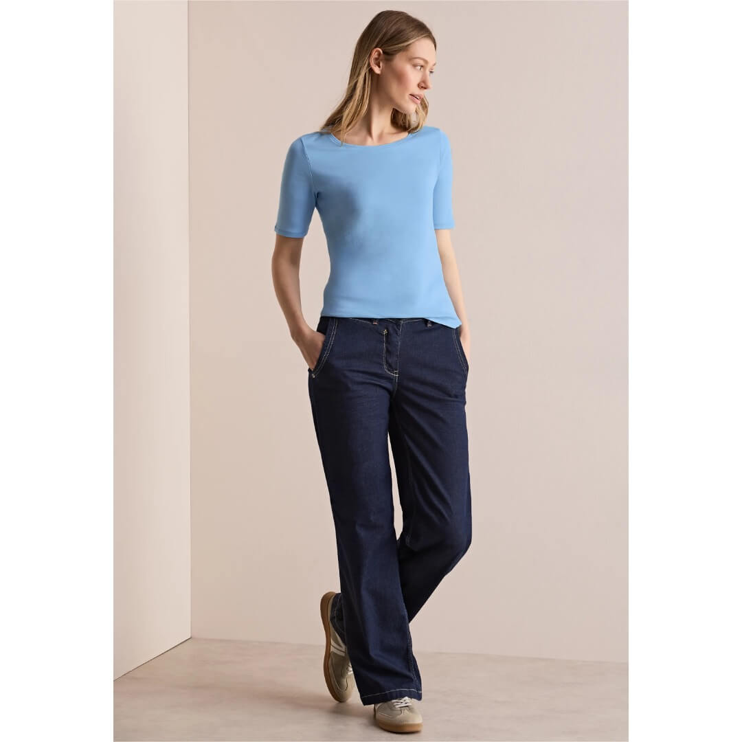 Cecil trikoopaita Lena, vaaleansininen - Moment.fi