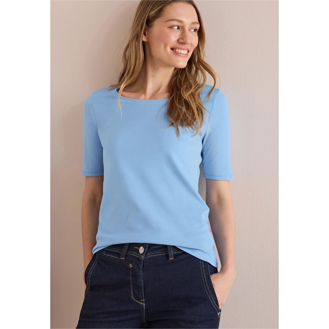 Cecil trikoopaita Lena, vaaleansininen - Moment.fi