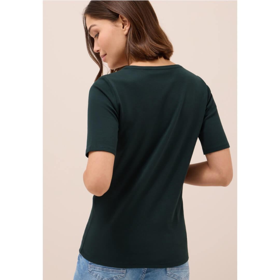 Cecil trikoopaita Lena, tummanvihreä - Moment.fi