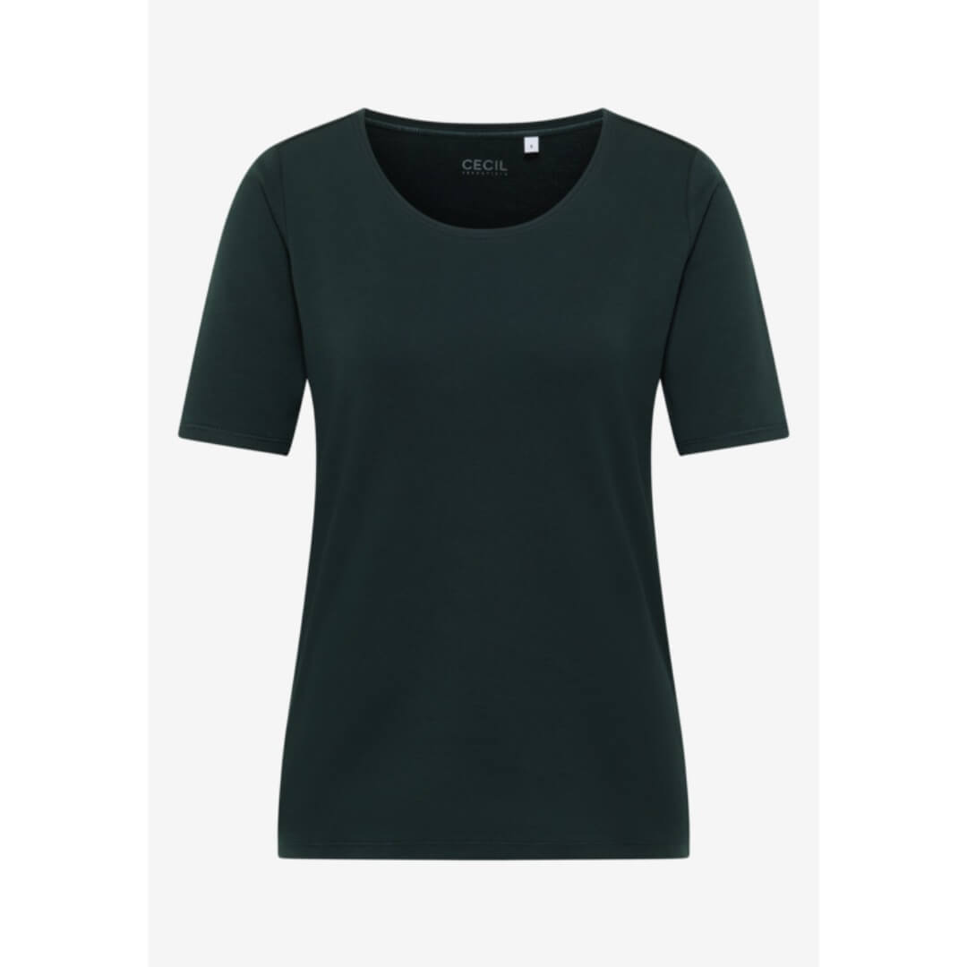 Cecil trikoopaita Lena, tummanvihreä - Moment.fi