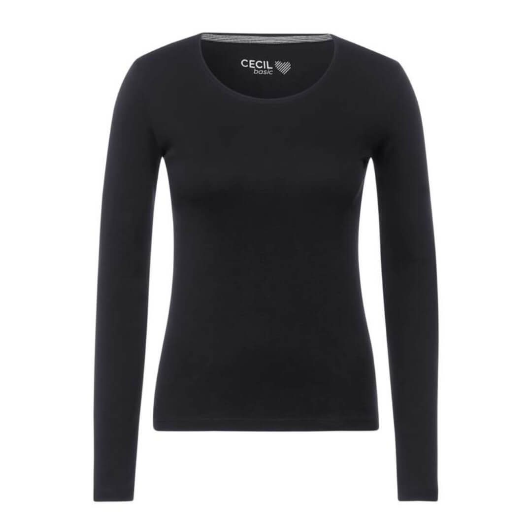 Cecil trikoopaita 1/1 Pia, musta - Moment.fi