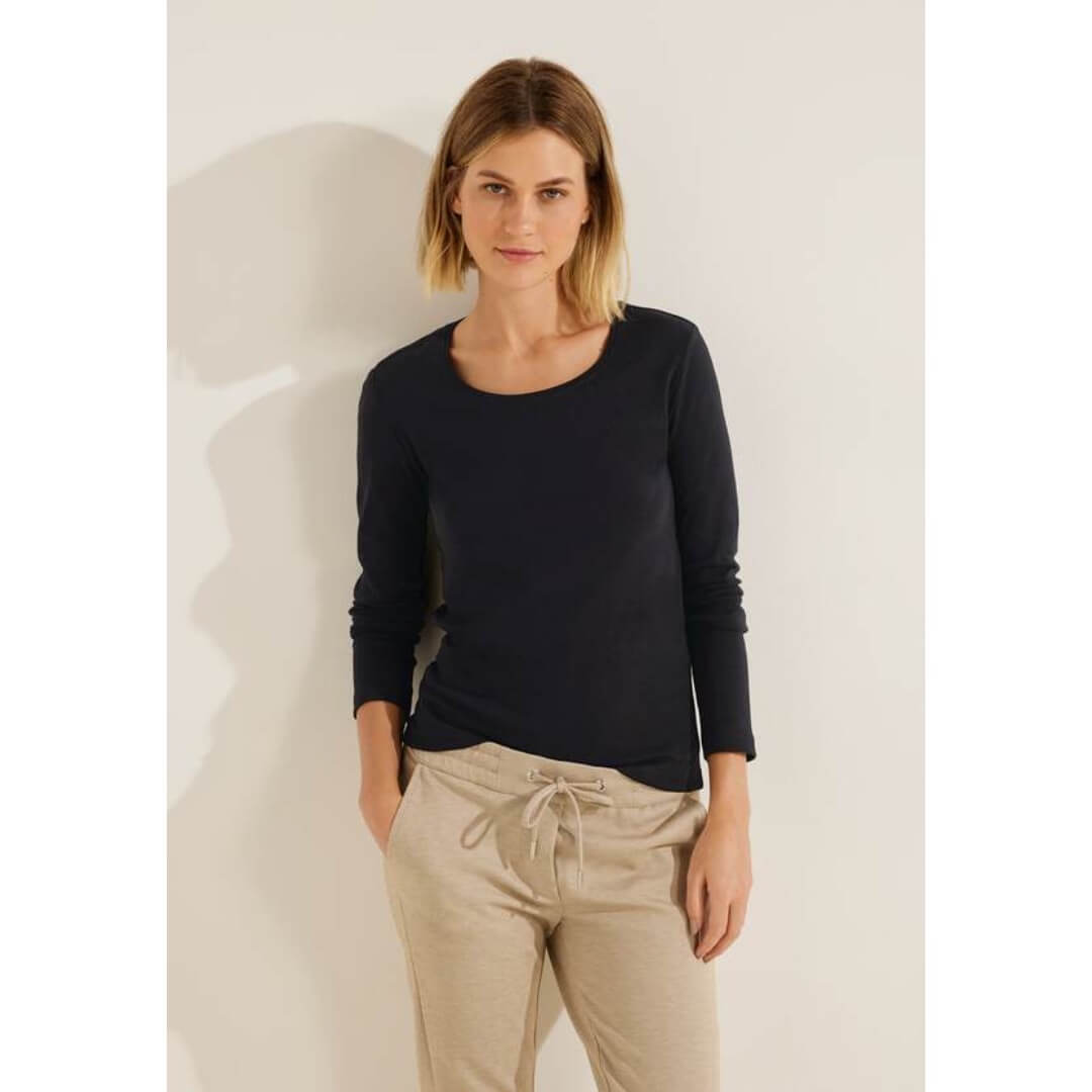 Cecil trikoopaita 1/1 Pia, musta - Moment.fi