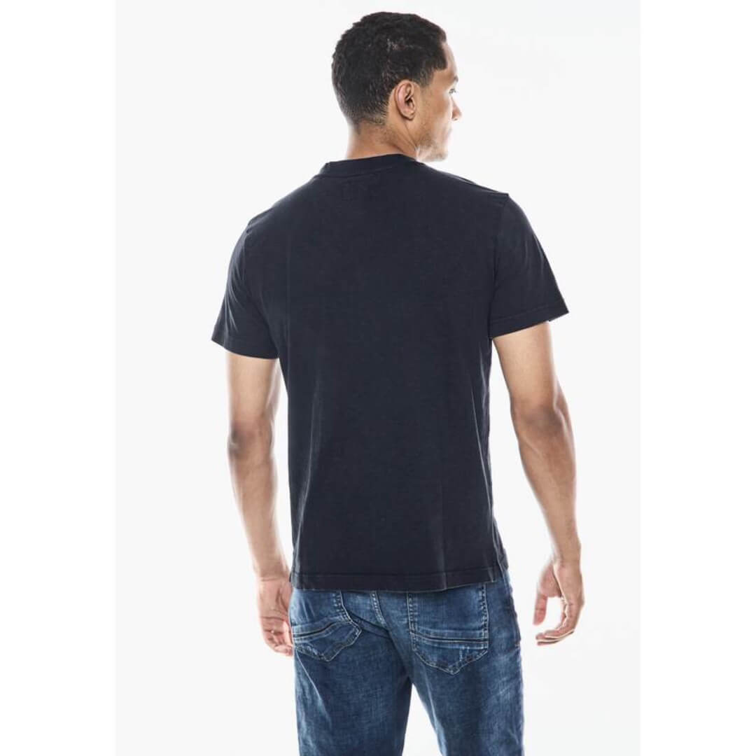 Street One t-paita henley, tummansininen - Moment.fi