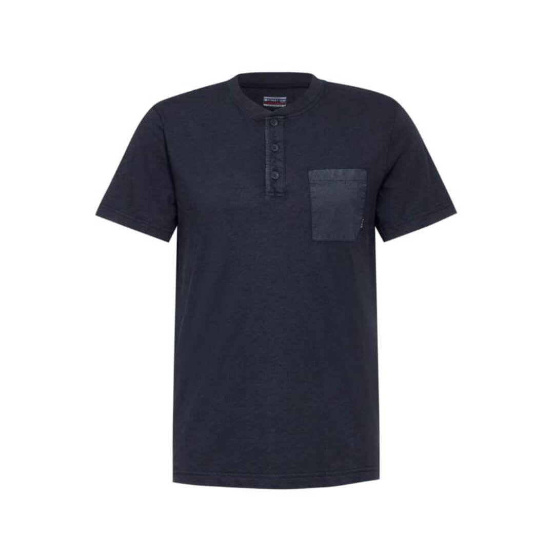 Street One t-paita henley, tummansininen - Moment.fi