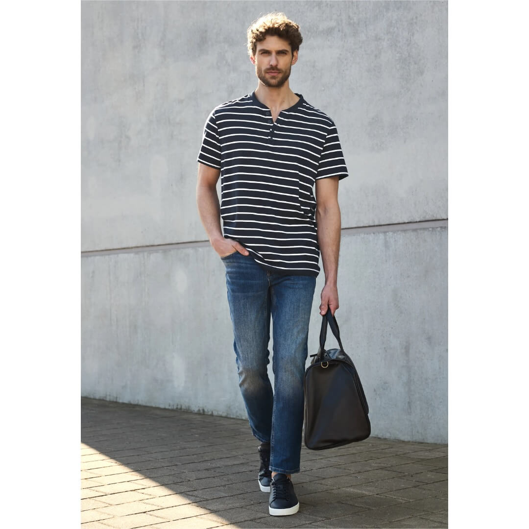 Street One henley raidallinen, tummansininen - Moment.fi