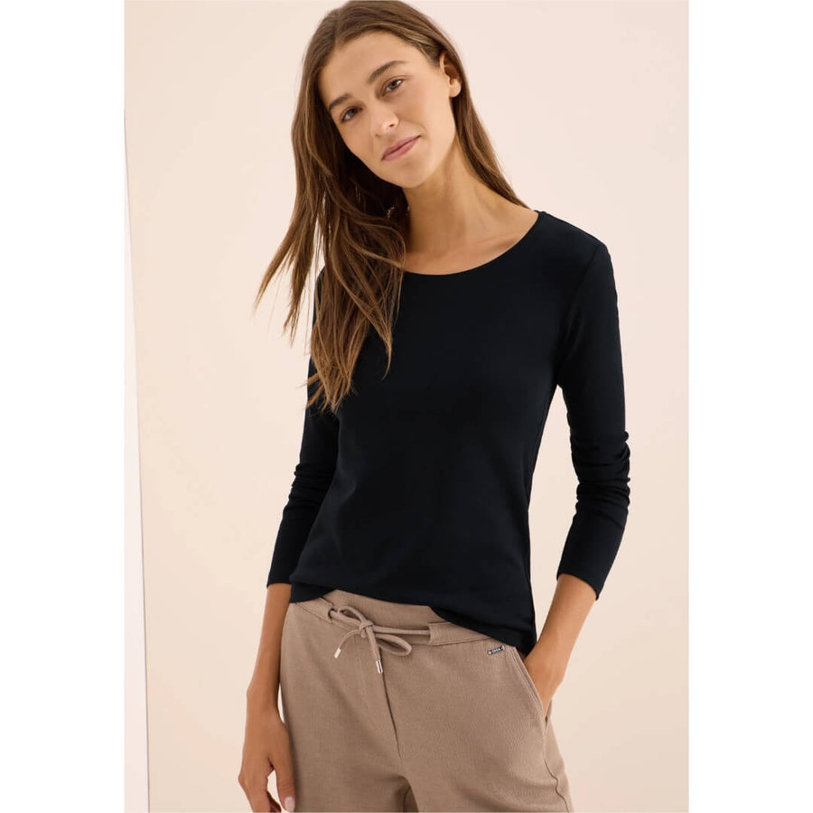 Cecil trikoopaita 1/1 , musta - Moment.fi