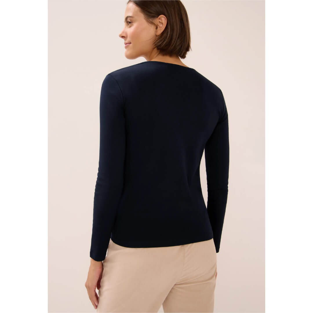 Cecil trikoopaita 1/1 , tummansininen - Moment.fi