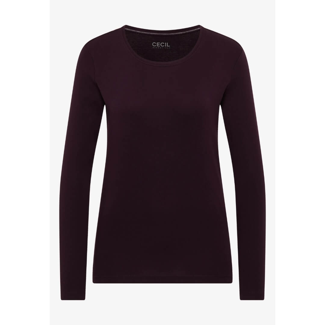 Cecil trikoopaita 1/1 , tummanluumu - Moment.fi