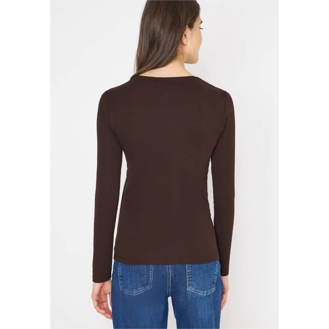 Cecil trikoopaita 1/1 , tummanruskea - Moment.fi