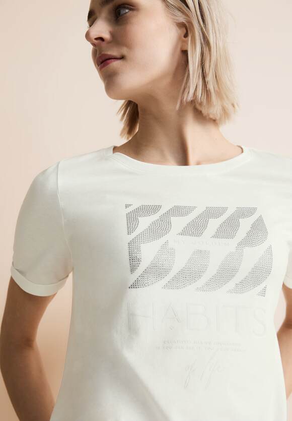 Street One t-paita stone, luonnonvalkoinen - Moment.fi