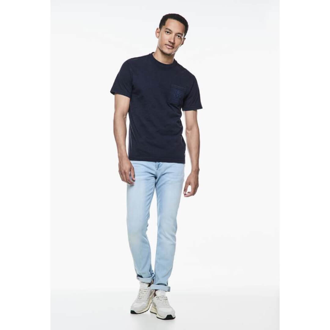 Street One rintataskullinen t-paita, tummansininen - Moment.fi