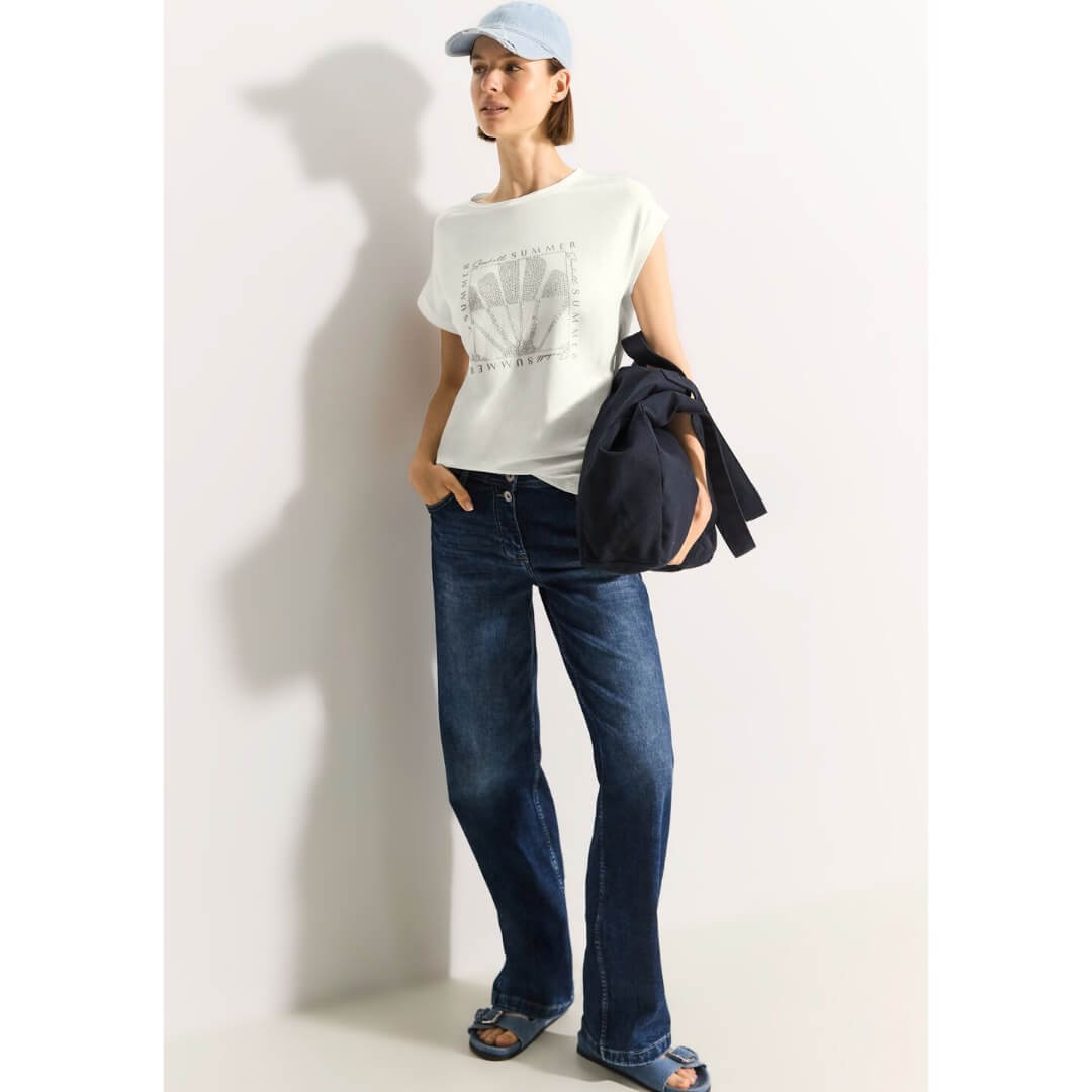 Cecil t-paita stretch, valkoinen - Moment.fi