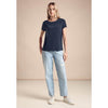 Street One t-paita silk look, tummansininen - Moment.fi