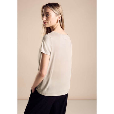 Street One t-paita silk look, hiekka