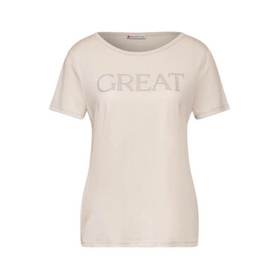Street One t-paita silk look, hiekka