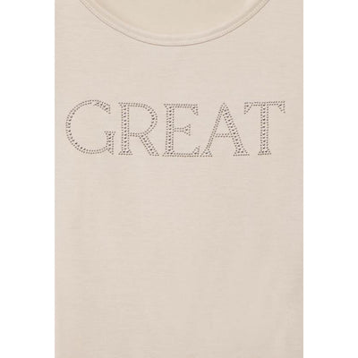 Street One t-paita silk look, hiekka